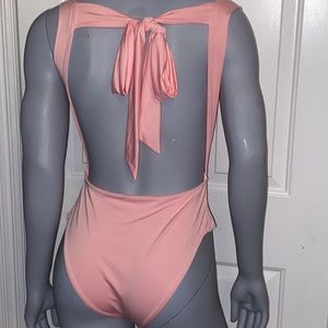 Baby pink tie back bodysuit